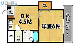 サザンヴィレッジ21 1DKの間取図画像