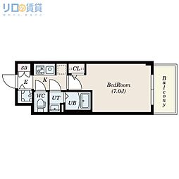 S-RESIDENCE上新庄ascent 1Kの間取図画像