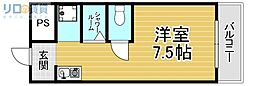 上新ビル7 1Kの間取図画像
