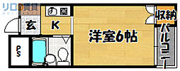 コーポはる 1Kの間取図画像