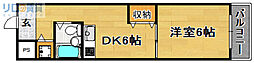 アサヒシックス 1DKの間取図画像