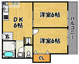 第1井上マンション 2DKの間取図画像