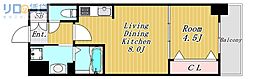 グランルクレ新大阪 1LDKの間取図画像
