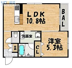 シャーメゾンプリメーラ 1LDKの間取図画像