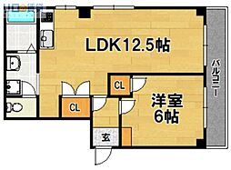 パークサイト豊里 1LDKの間取図画像