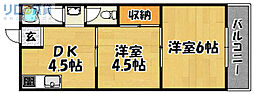 第1東昌ハイツ 2DKの間取図画像