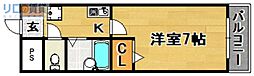 グレースマンション清水 1Kの間取図画像