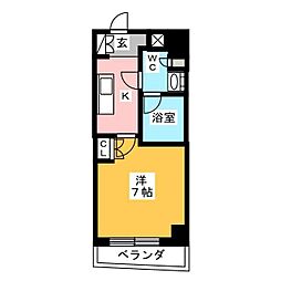 パークアクシス板橋本町弐番館 4階1Kの間取り
