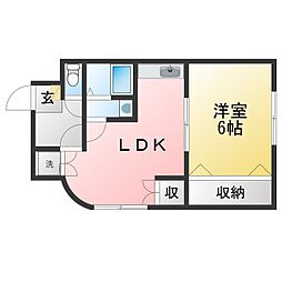 カルムサイトー 1LDKの間取図画像