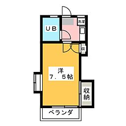 ハイツタカネ 1Kの間取図画像