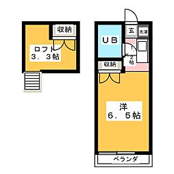 泉ハイツ 1Kの間取図画像