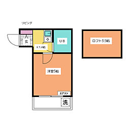 ラ・フルール 1Kの間取図画像