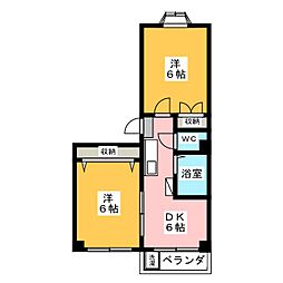 スプレンドウエノ 2DKの間取図画像
