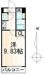 ナトゥール 1Kの間取図画像