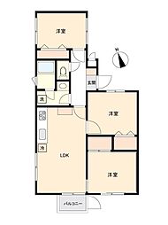 信開ベルシー久方 3LDKの間取り