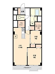 本千葉末広ハイツ 2LDKの間取図画像