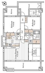 レクセルプラッツァめじろ台 3LDKの間取り