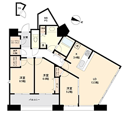 アイタワー 3LDKの間取り