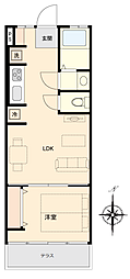 パールマンション 1LDKの間取図画像