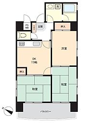 ライオンズマンションコザ 3DKの間取り