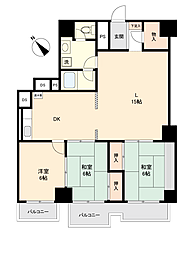大あみハイツＡ棟 3LDKの間取り
