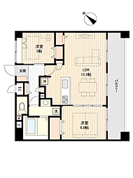 レクセルプラザ福生 2LDKの間取り