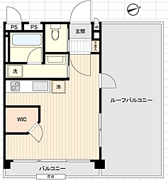 祐天寺住研コーポ 1LDKの間取り