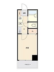 グランピアマンション長崎 1Kの間取図画像