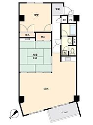 富士高原コンドA棟 2LDKの間取図画像