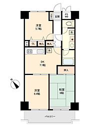 ダイアパレス大川前 3DKの間取図画像