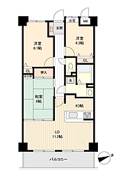 ダイアパレスウエストシティ四季の杜 3LDKの間取図画像