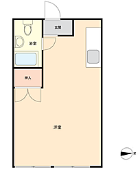 シャンドリーム ワンルームの間取図画像