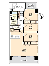ダイアパレス篠崎ブリリアント・コート 3LDKの間取図画像