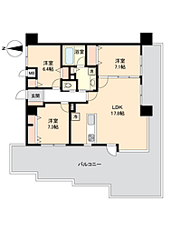 ライオンズマンション浦和第7 3LDKの間取図画像