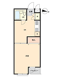 パレ・ドール氷川台 1DKの間取図画像