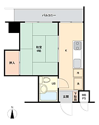 ゾンネンハイム牛込 1Kの間取図画像