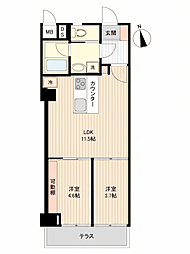 秀和奥沢レジデンス 1LDKの間取図画像