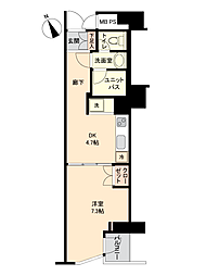 リバーサイド川越 1DKの間取図画像