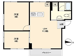 グレード1逗子 2LDKの間取図画像