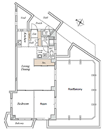 青木町ハイツ2号棟 2LDKの間取図画像