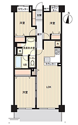 ライフピア草加2 3LDKの間取図画像