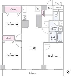 イトーピア六義園マンション 3LDKの間取図画像