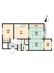 ミリオンコーポラス寿山1号 4DKの間取図画像