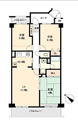 コスモ百合ヶ丘フォレストヒルズ 3LDKの間取図画像