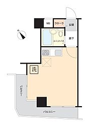 上大岡三和プラザ第2 ワンルームの間取図画像