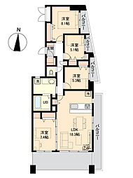 ランドワーフ練馬・中村橋ノーブルコート 4LDKの間取図画像
