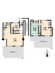 UR都市機構新神田けやき台団地2棟 3LDKの間取図画像