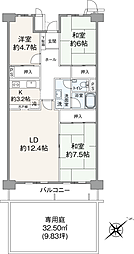 東武みよしみずほ台サンライトマンション西の街E棟 3LDKの間取図画像