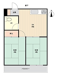 センチュリー御宿シーサイド 2DKの間取図画像