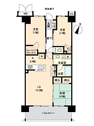 ポレスター酒田駅前レジデンス 3LDKの間取図画像